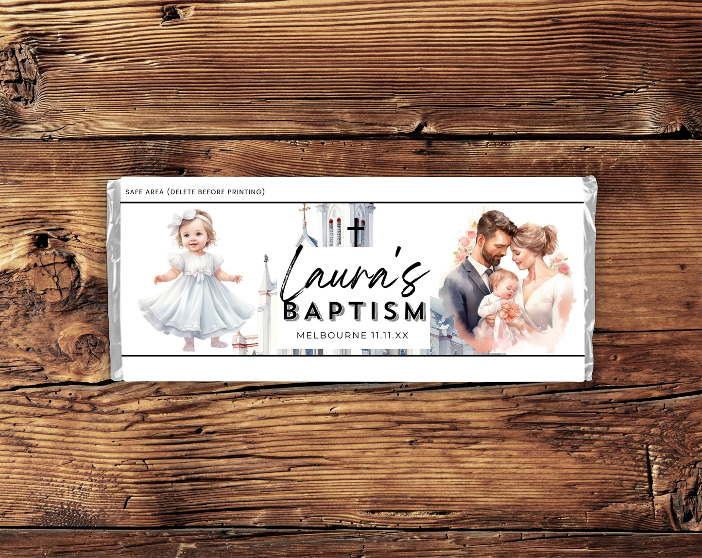 Baptism Hershey Chocolate Bar Wrapper Female