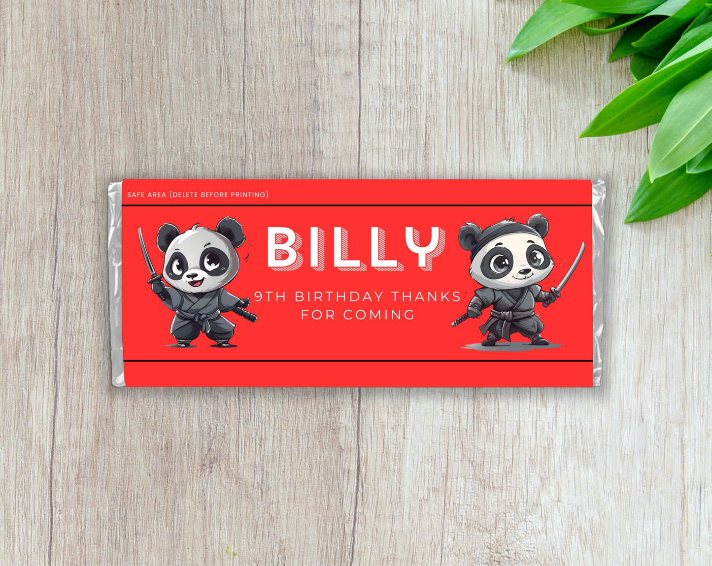 9th Birthday Chocolate Bar Wrapper
