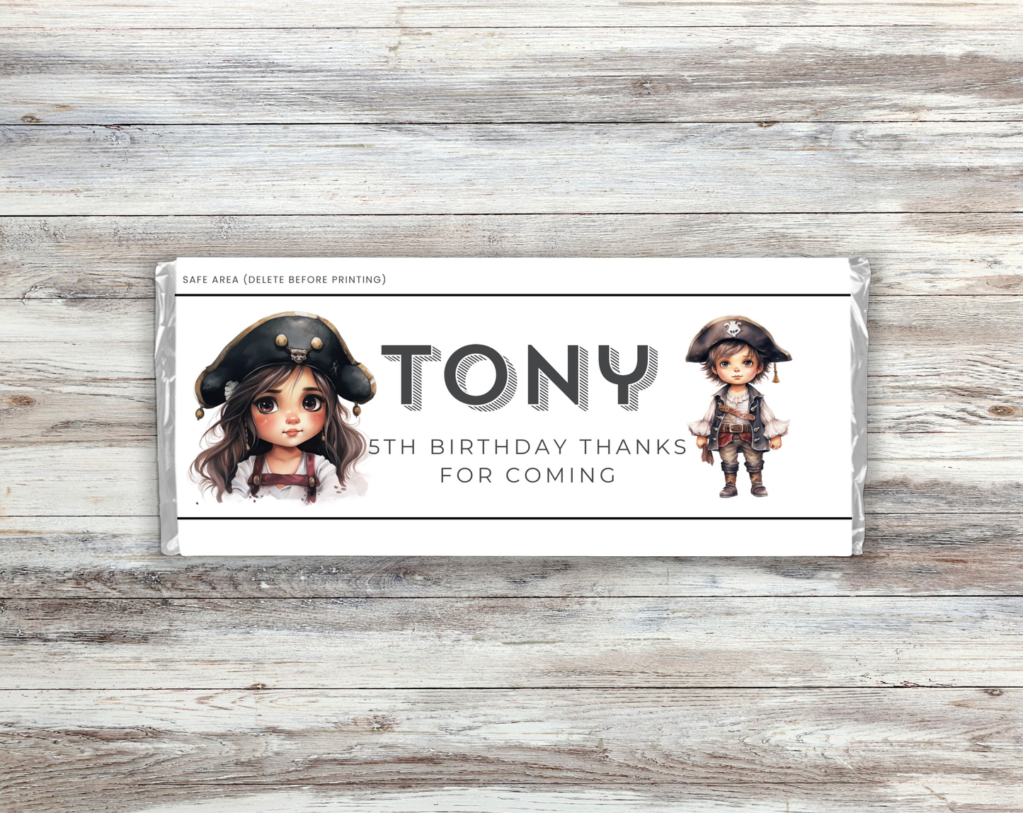 5th Birthday Chocolate Bar Wrapper