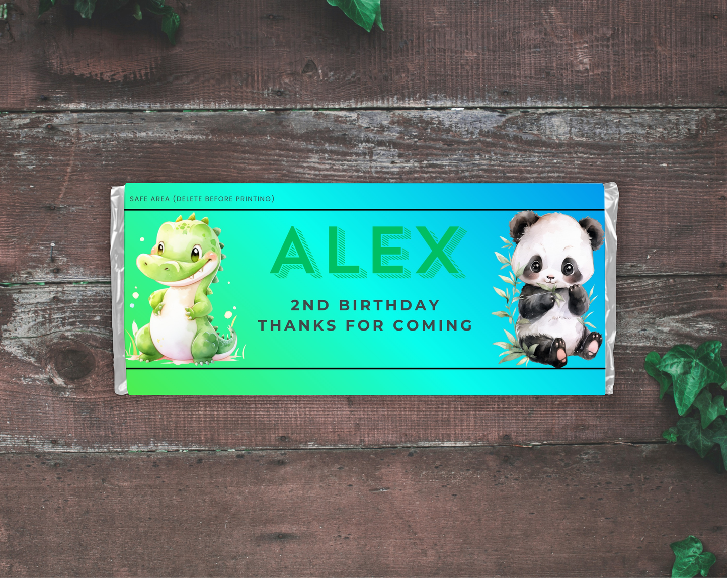 2nd Birthday Chocolate Bar Wrapper Male