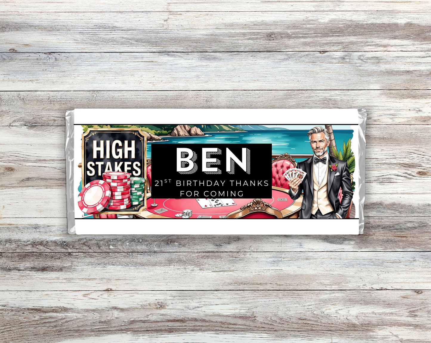 21st Birthday Chocolate Bar Wrapper Male