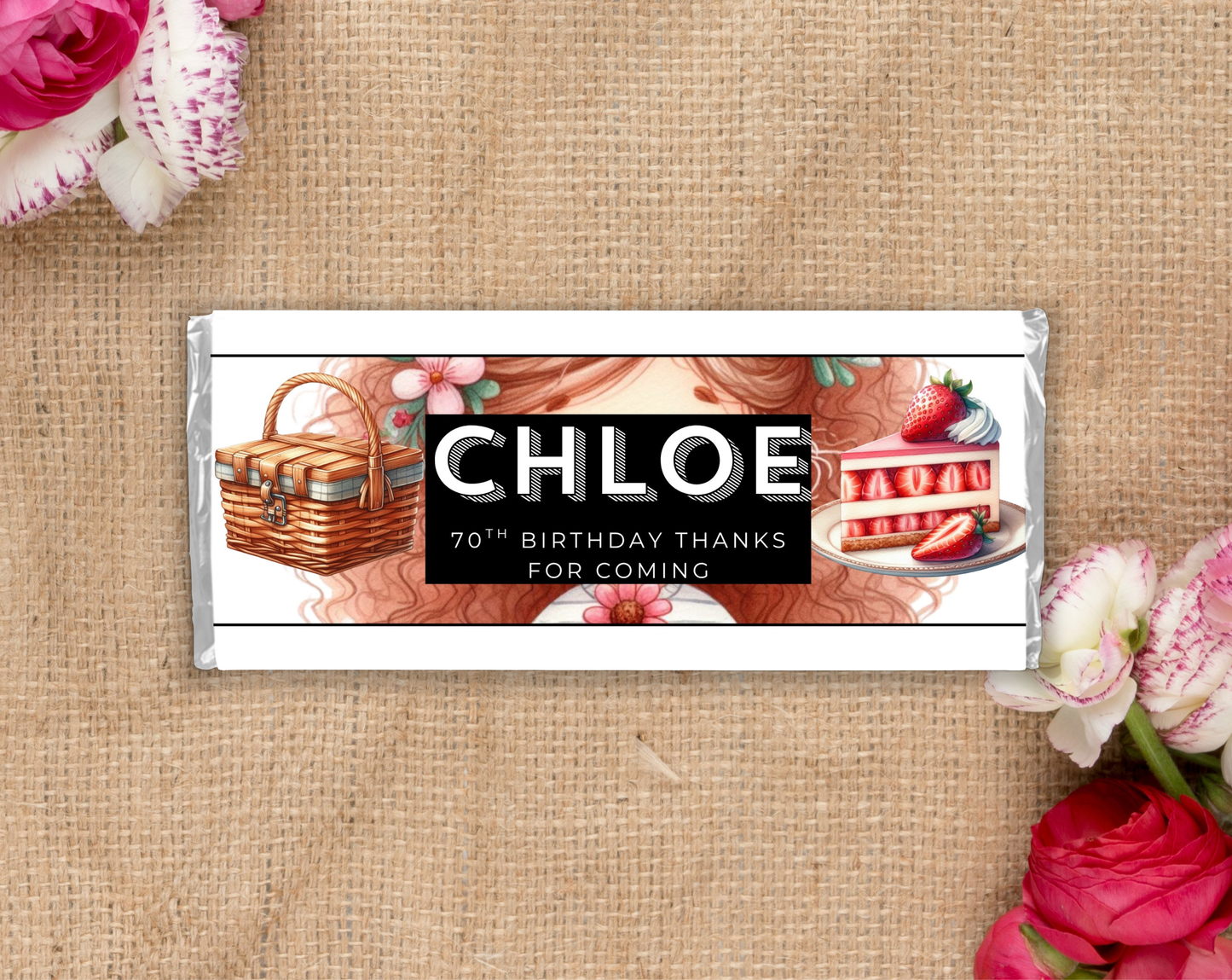 70th Birthday Chocolate Bar Wrapper