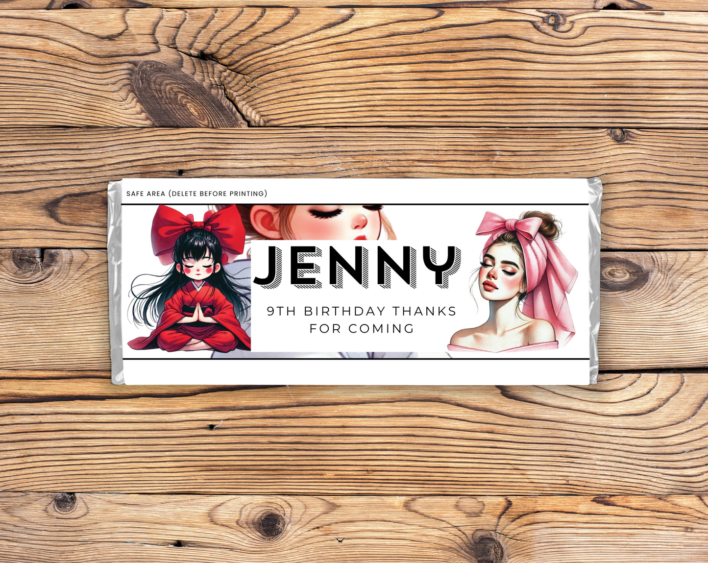 9th Birthday Chocolate Bar Wrapper Female