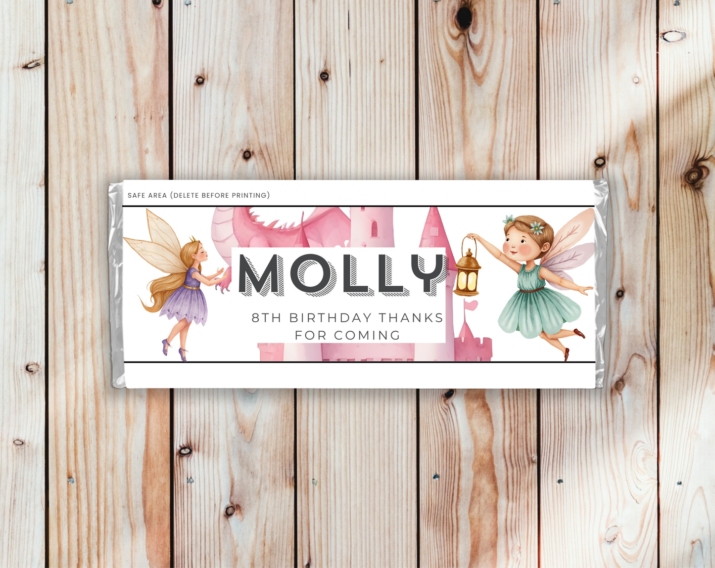 8th Birthday Chocolate Bar Wrapper
