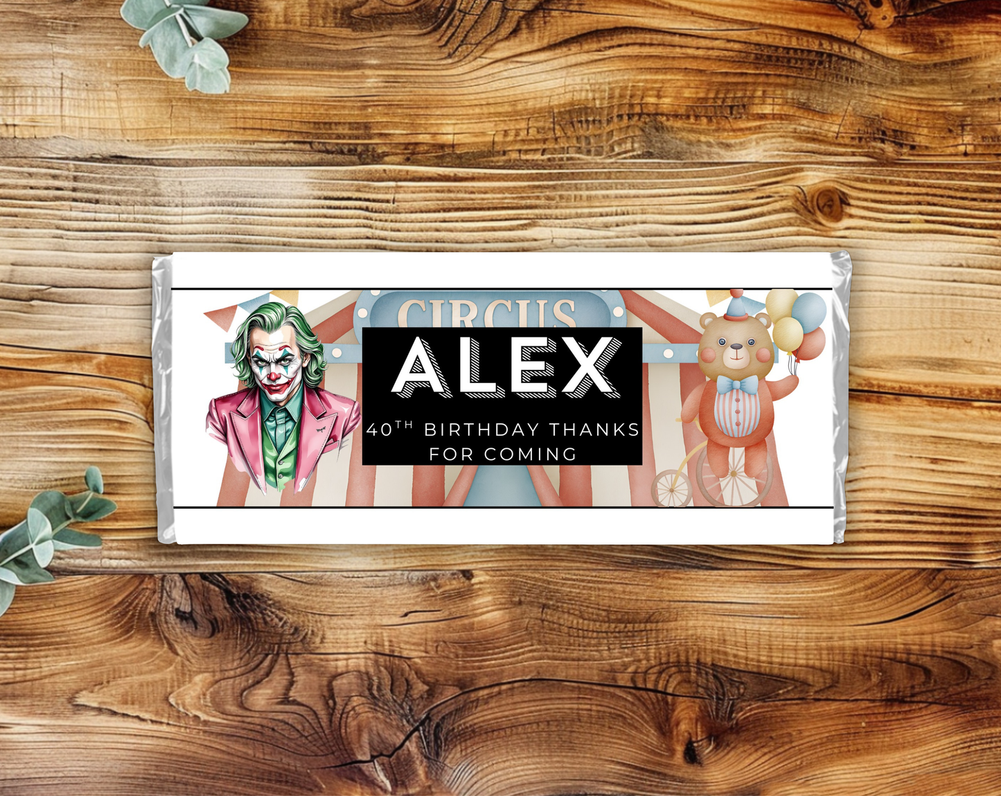 40th Birthday Chocolate Bar Wrapper Male
