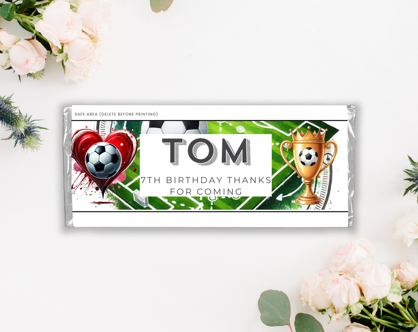 7th Birthday Chocolate Bar Wrapper