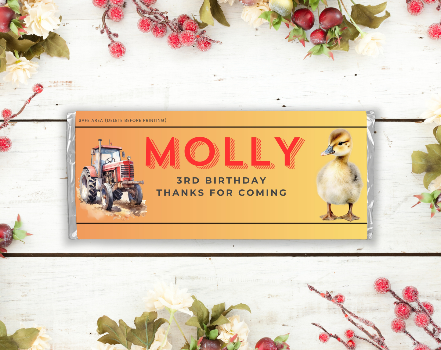 Third Birthday Chocolate Bar Wrapper Female