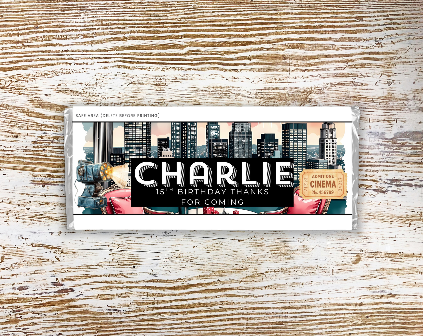15th Birthday Chocolate Bar Wrapper Male