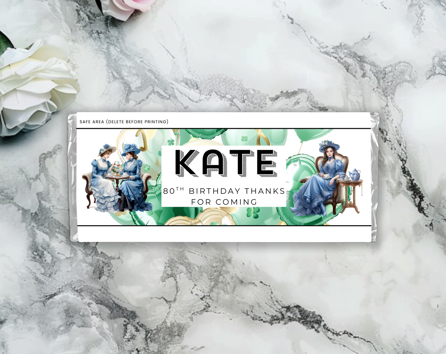 80th Birthday Chocolate Bar Wrapper