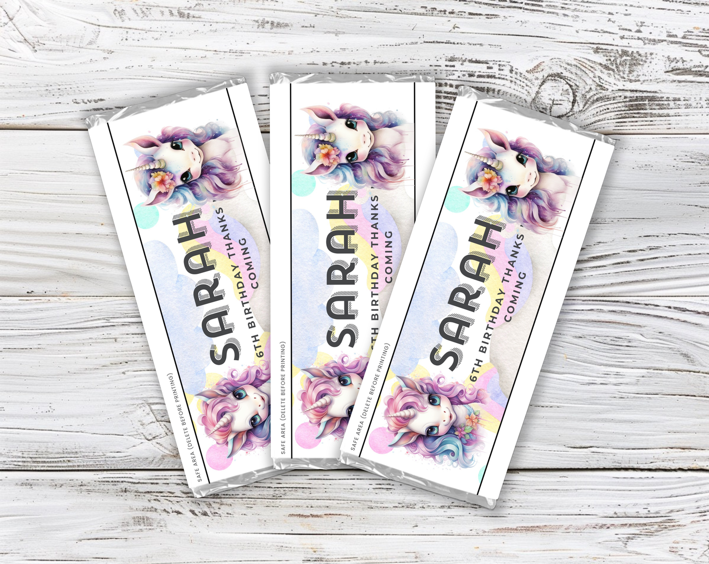 6th Birthday Chocolate Bar Wrapper Female