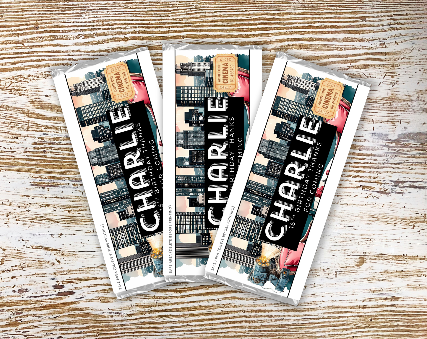 15th Birthday Chocolate Bar Wrapper Male