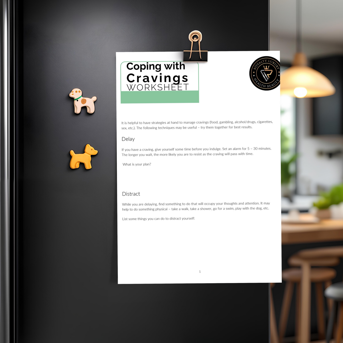 Coping With Cravings Worksheet