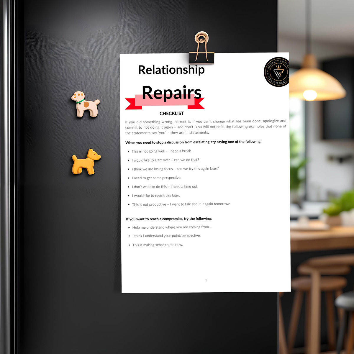 Relationship Repairs Checklist