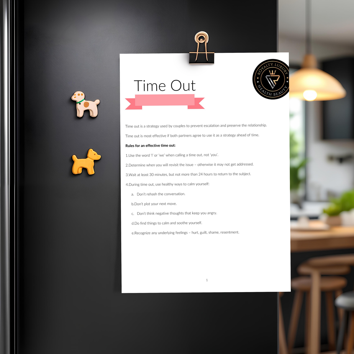 Time Out Worksheet